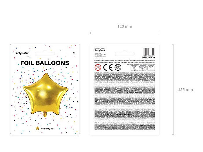 PD BALON FOLIE DE ALUMINIU Star, 48cm, gold FB3M-019 [8]