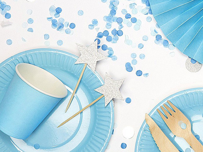 PD DECORATIUNI Tort CRACIUN Cupcake toppers Unicorn - Stars Argintii 11.5CM KPM19-018B [4]