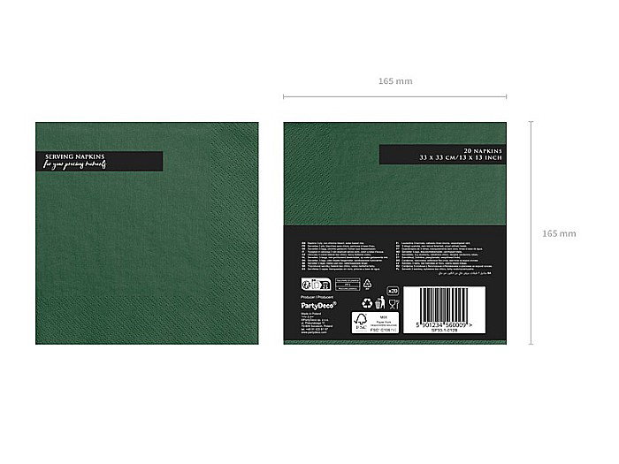 PD SERVETELE HARTIE 33*33CM VERDE 20/SET SP33-1-012B [2]
