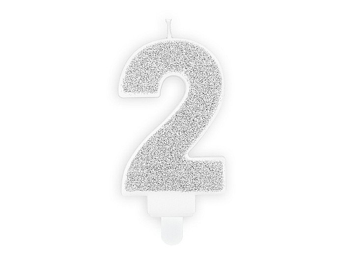 PD LUMANARI TORT Number 2, silver, 7cm SCU3-2-018B [1]