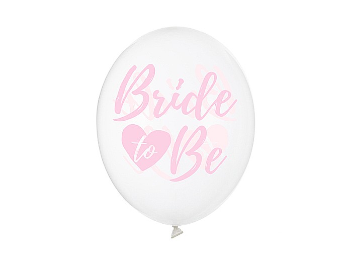 PD BALOANE Balloons 30cm, Bride to be, Crystal Clear, pink 6/set SB14C-205-099P-6 [1]