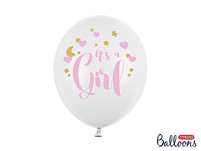 PD BALOANE Balloons 30cm, It's a Girl, Pastel Pure White 6/SET SB14P-233-008-6 [1]