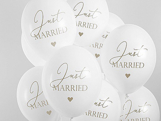 BALOANE Balloons 30 cm, Just Married, Pastel Pure White 6/SET SB14P-237-008-6 [2]