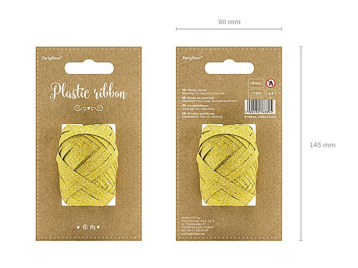 PD PANGLICA PLASTIC ribbon, gold, 5mm/10m PRB5-10-019 [3]