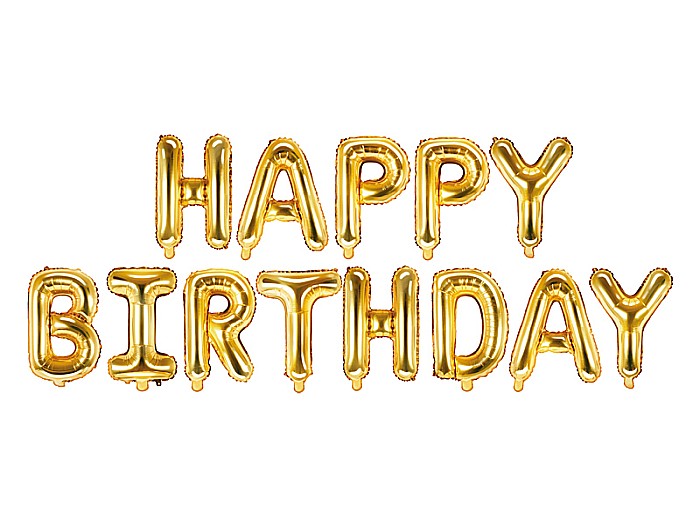 PD BALON FOLIE ALUMINIU Happy Birthday, 340x35cm, gold FB6M-019 [1]