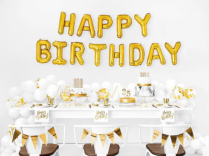 PD BALON FOLIE ALUMINIU Happy Birthday, 340x35cm, gold FB6M-019 [2]