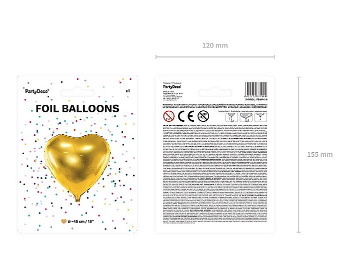 PD BALON FOLIE ALUMINIU Heart, 45cm, gold FB9M-019 [6]