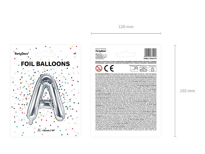 PD BALON FOLIE ALUMINIU Letter "A", 35cm, silver FB2M-A-018 [2]