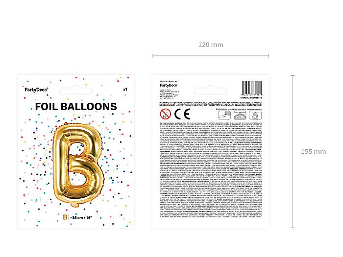 PD BALON FOLIE ALUMINIU Letter "B", 35cm, gold B2M-B-019 [6]