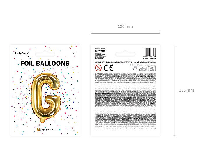 PD BALON FOLIE ALUMINIU Letter "G", 35cm, gold FB2M-G-019 [3]