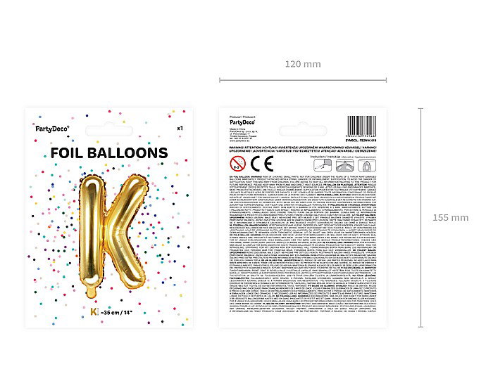 PD BALON FOLIE ALUMINIU Letter "K", 35cm, gold FB2M-K-019 [3]
