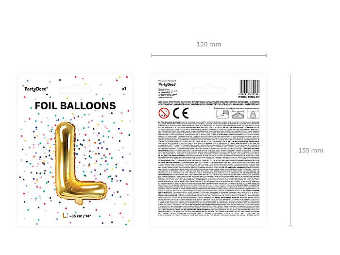 PD BALON FOLIE ALUMINIU Letter "L", 35cm, gold FB2M-L-019 [4]