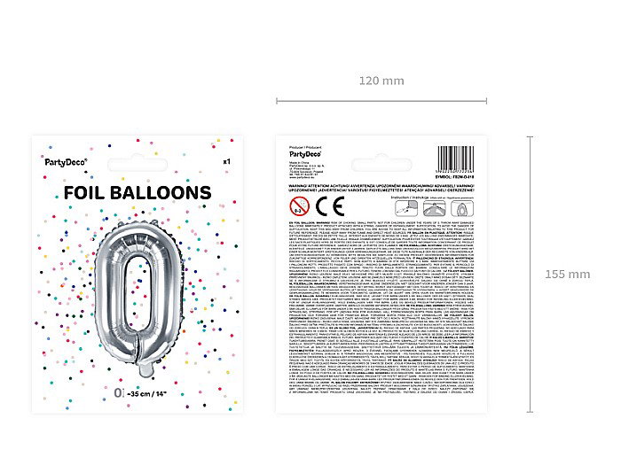 PD BALON FOLIE ALUMINIU Letter "O", 35cm, silver FB2M-O-018 [6]