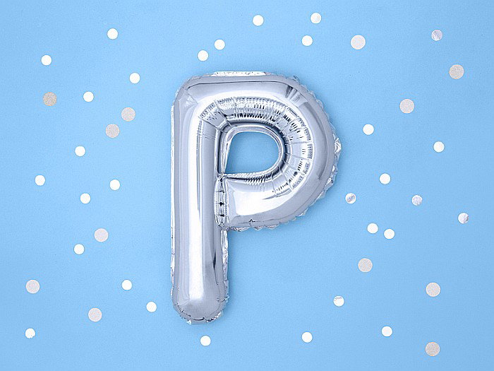 PD BALON FOLIE ALUMINIU Letter "P", 35cm, silver, FB2M-P-018 [2]