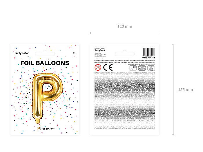 PD BALON FOLIE ALUMINIU Letter "P", 35cm, gold FB2M-P-019 [3]