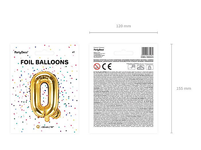 PD BALON FOLIE ALUMINIU Letter "Q", 35cm, gold FB2M-Q-019 [3]