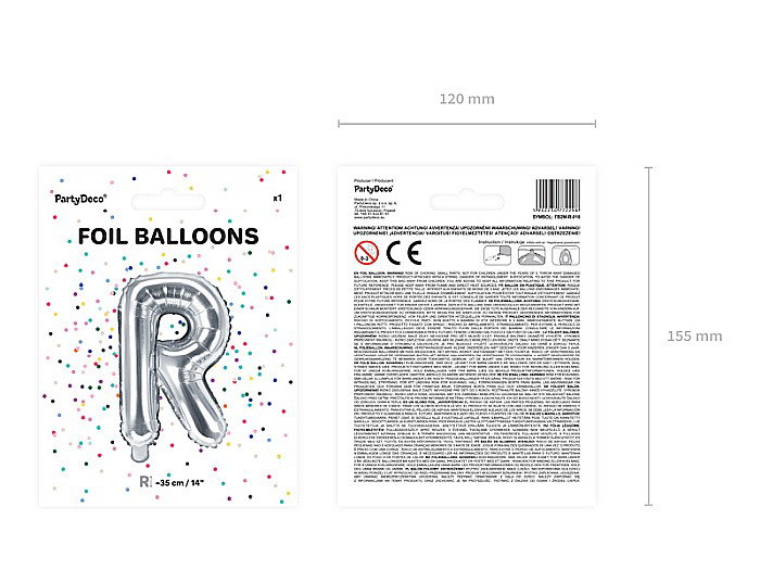 PD BALON FOLIE ALUMINIU Letter "R", 35cm, silver FB2M-R-018 [4]