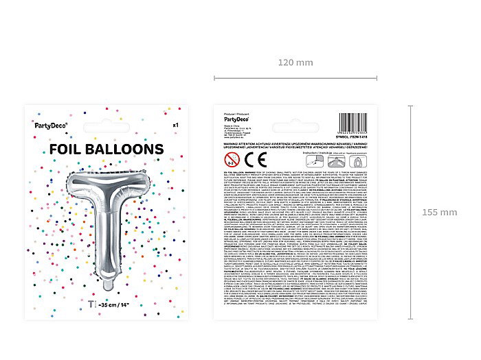 PD BALON FOLIE ALUMINIU Letter "T", 35cm, silver FB2M-T-018 [4]