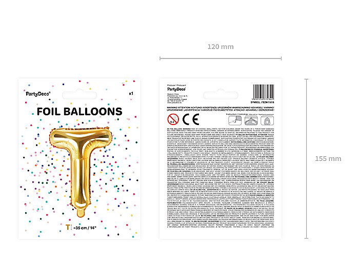 PD BALON FOLIE ALUMINIU Letter "T", 35cm, gold FB2M-T-019 [4]