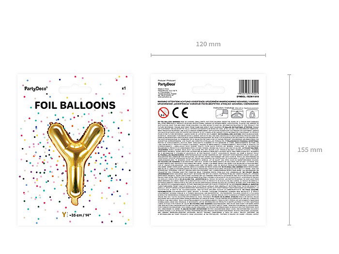 PD BALON FOLIE ALUMINIU Letter "Y", 35cm, gold FB2M-Y-019 [3]