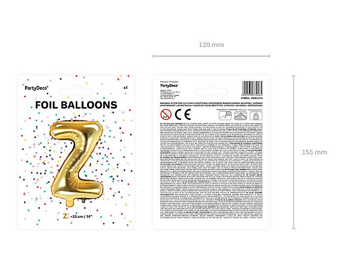 PD BALON FOLIE ALUMINIU Letter "Z", 35cm, gold FB2M-Z-019 [3]