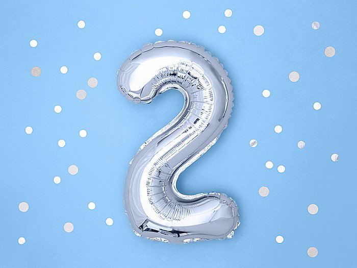 PD BALON FOLIE ALUMINIU Number "2", 35cm, silver FB10M-2-018 [2]