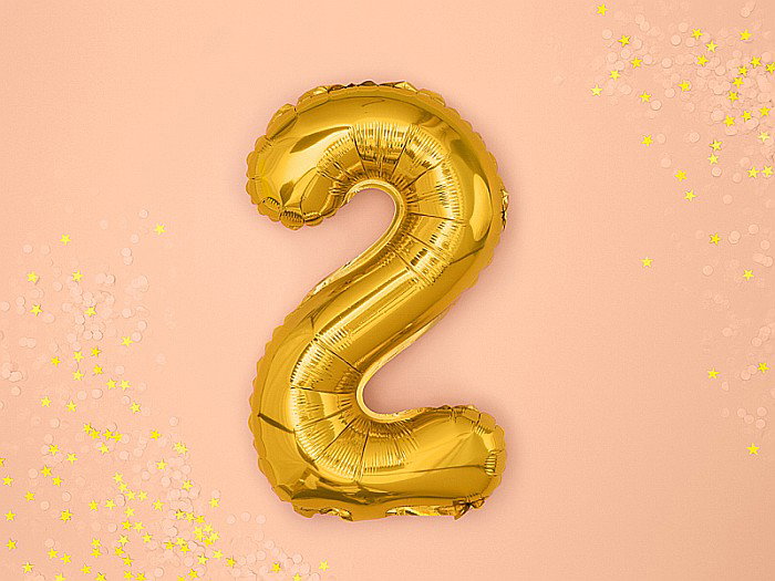 PD BALON FOLIE ALUMINIU Number "2", 35cm, gold FB10M-2-019 [3]