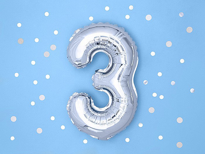 PD BALON FOLIE ALUMINIU Number "3", 35cm, silver FB10M-3-018 [3]