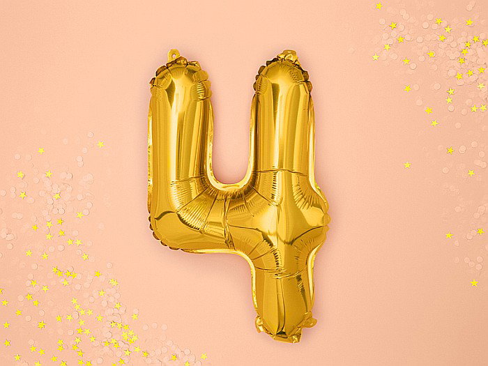 PD BALON FOLIE ALUMINIU Number "4", 35cm, gold FB10M-4-019 [3]