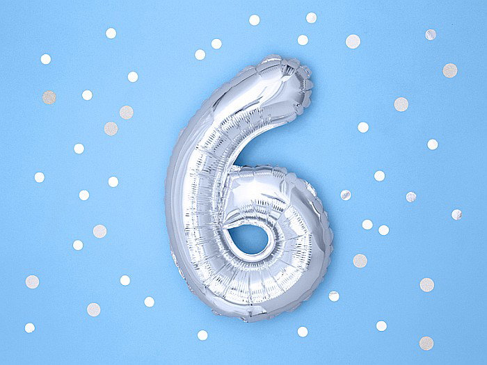 PD BALON FOLIE ALUMINIU Number "6", 35cm, silver FB10M-6-018 [2]