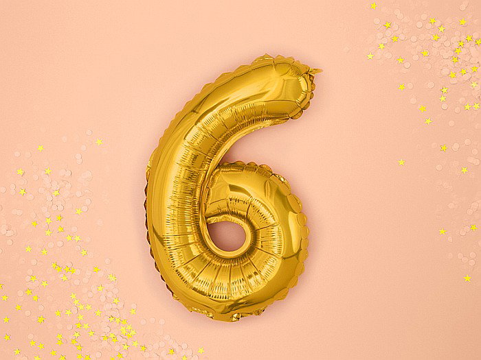 PD BALON FOLIE ALUMINIU Number "6", 35cm, gold FB10M-6-019 [3]
