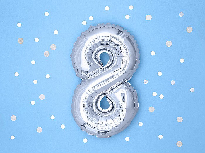 PD BALON FOLIE ALUMINIU Number "8", 35cm, silver FB10M-8-018 [3]