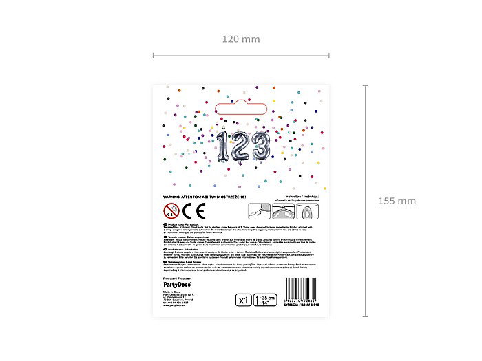 PD BALON FOLIE ALUMINIU Number "8", 35cm, silver FB10M-8-018 [5]