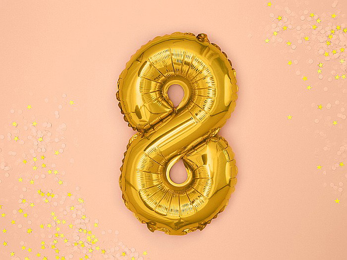 PD BALON FOLIE ALUMINIU Number "8", 35cm, gold FB10M-8-019 [3]