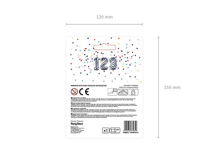 PD BALON FOLIE ALUMINIU Number "9", 35cm, silver FB10M-9-018 [5]