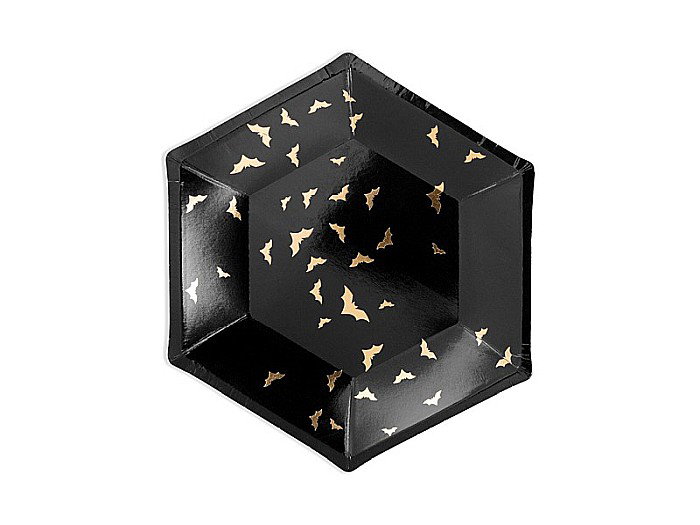 PD FARFURII CARTON Trick or Treat, 20cm, black with gold pattern, 6/set TPP20 [2]