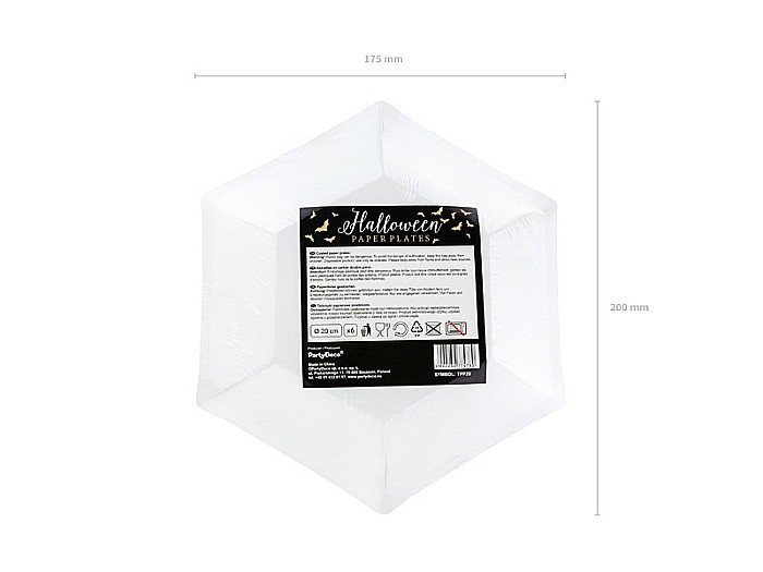 PD FARFURII CARTON Trick or Treat, 20cm, black with gold pattern, 6/set TPP20 [7]