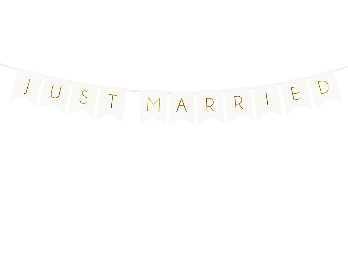 BANNER Just Married, 15 x 155cm white GRL68-008 [1]