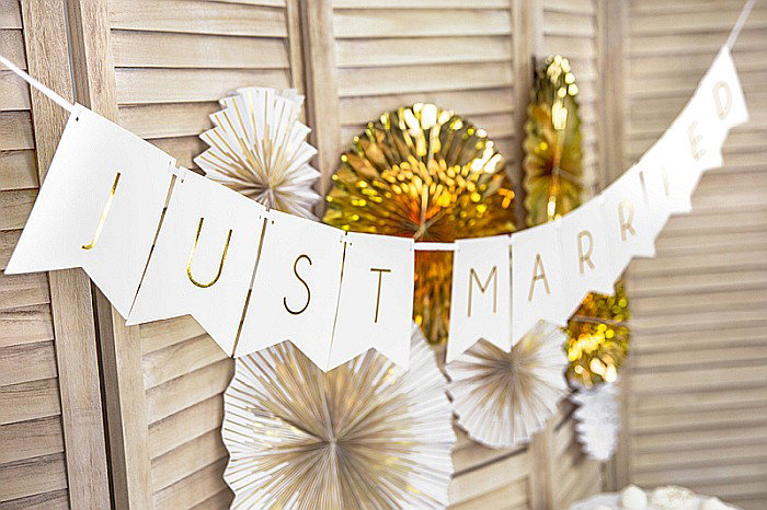 BANNER Just Married, 15 x 155cm white GRL68-008 [4]