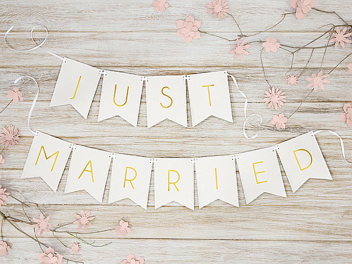 BANNER Just Married, 15 x 155cm white GRL68-008 [6]