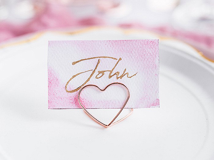 PD SUPORT NUMERE MASA, Place card holders Hearts, rose gold, 2.5 cm 10/SET PCH1-019R [2]