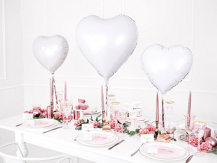 PD BALON FOLIE ALUMINIU Heart, 45cm, alb FB9M-008 [4]