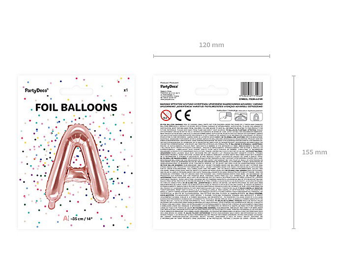 PD BALON FOLIE ALUMINIU Letter "A", 35cm, rose gold FB2M-A-019R [6]