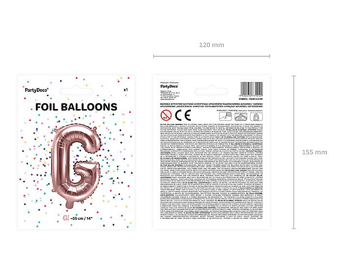 PD BALON FOLIE ALUMINIU Letter "G", 35cm, rose gold FB2M-G-019R [4]
