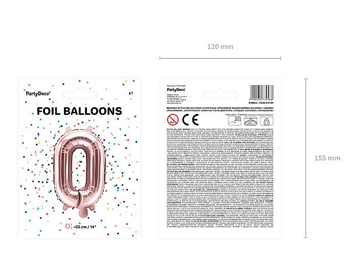 PD BALON FOLIE ALUMINIU Letter "O", 35cm, rose gold FB2M-O-019R [6]
