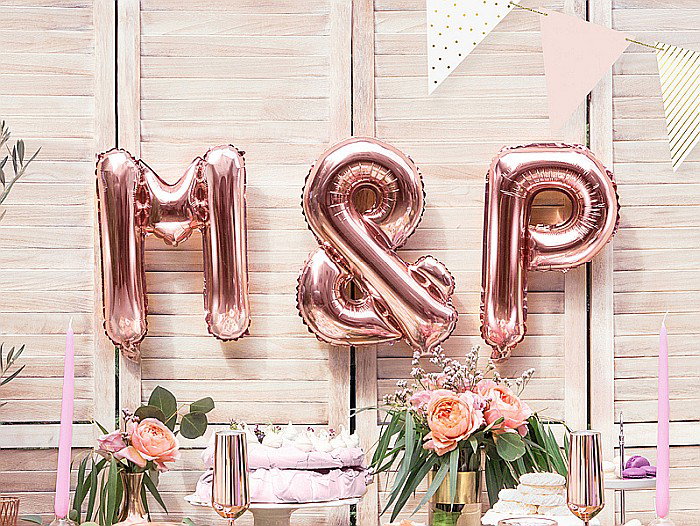 PD BALON FOLIE ALUMINIU Letter "P", 35cm, rose gold FB2M-P-019R [2]