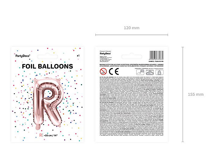 PD BALON FOLIE ALUMINIU Letter "R", 35cm, rose gold FB2M-R-019R [8]