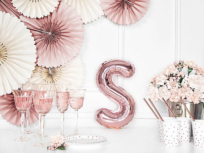 PD BALON FOLIE ALUMINIU Letter "S", 35cm, rose gold FB2M-S-019R [3]