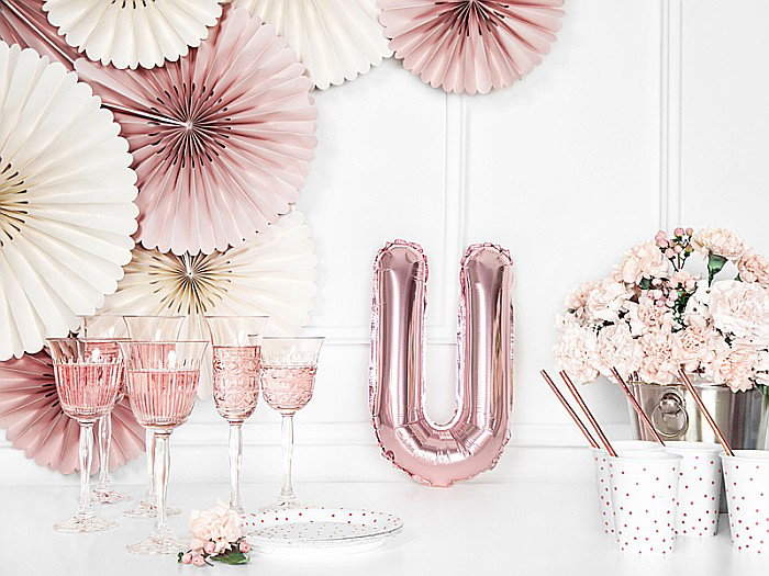 PD BALON FOLIE ALUMINIU Letter "U", 35cm, rose gold FB2M-U-019R [3]