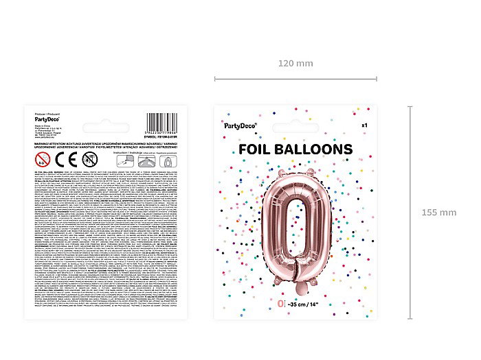 PD BALON FOLIE ALUMINIU Number "0", 35cm, rose gold FB10M-0-019R [7]
